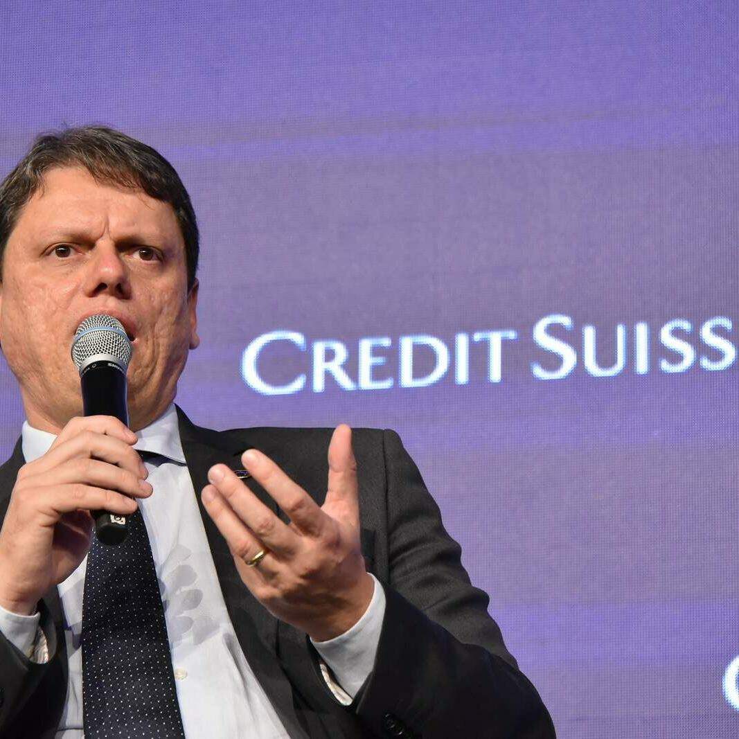 Tarcísio Gomes de Freitas falou sobre o complexo santista em evento do Credit Suisse