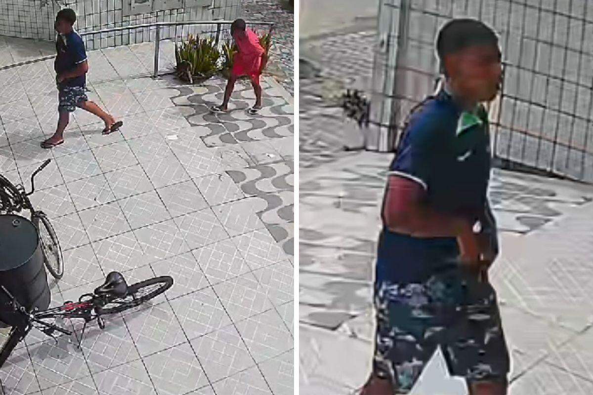 Dupla foi flagrada entrando na hamburgueria e fugindo depois do assalto