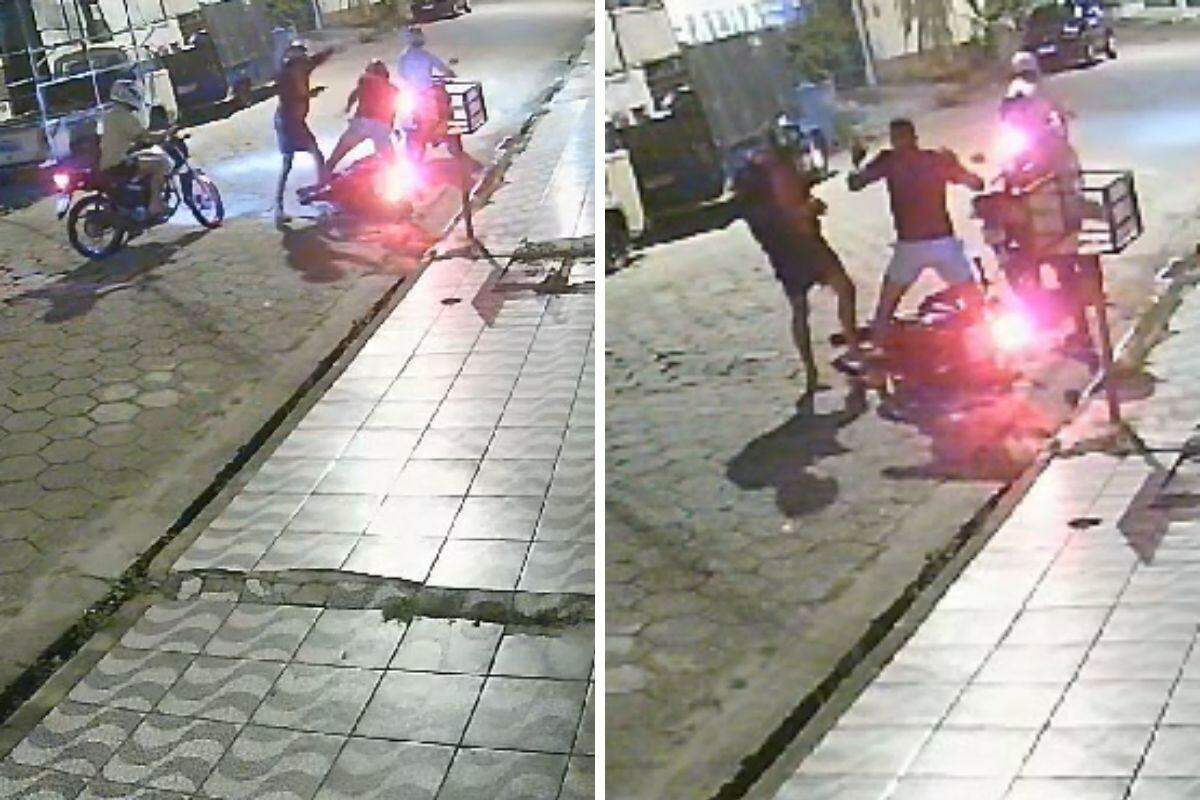 Motociclista foi cercado por trio de moto e também ameaçado por um dos bandidos que estava armado