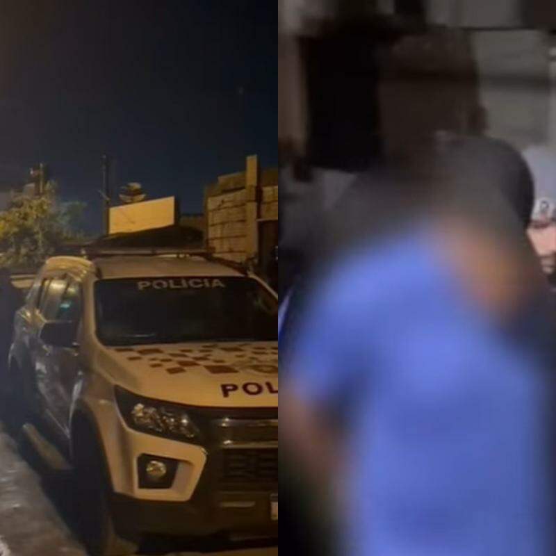 O momento em que a Polícia Militar (PM) atendia o caso